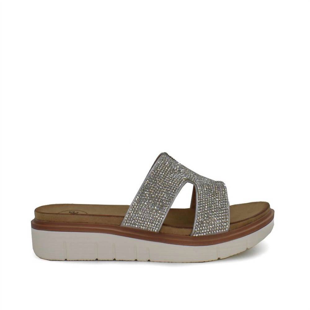 NEW EXE women's suzanne flatform sandal in silver